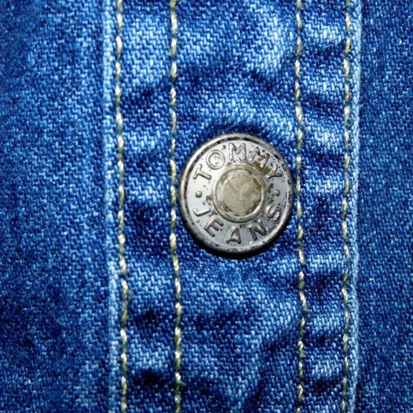 VTG 90s Tommy Hilfiger Womens S Denim Jean Long Sleeve Front Snap Shirt - Picture 4 of 7